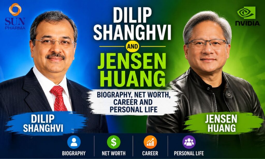 Dilip Shanghvi and Jensen Huang Biography Net Worth Career and Personal Life